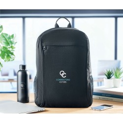 Sac à dos personnalisé  pour ordinateur 15" EIRI Matières : coton Couleurs : noir marquage laser ultra précis