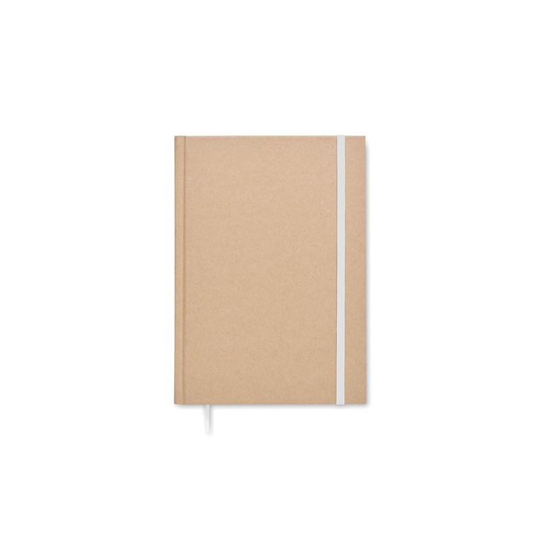 Carnet A5 Éco-responsable en Papier Recyclé Personnalisé - MUSA Matières : papier recyclé Couleurs : blanc impression logo haute