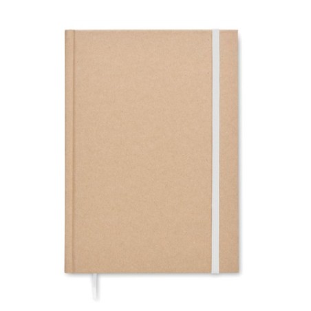 Carnet A5 Éco-responsable en Papier Recyclé Personnalisé - MUSA Matières : papier recyclé Couleurs : blanc impression logo haute