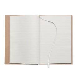 Carnet A5 Éco-responsable en Papier Recyclé Personnalisé - MUSA Matières : papier recyclé Couleurs : blanc personnalisation sur 