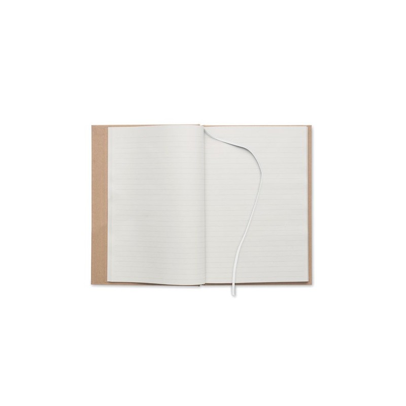 Carnet A5 Éco-responsable en Papier Recyclé Personnalisé - MUSA Matières : papier recyclé Couleurs : blanc personnalisation sur 
