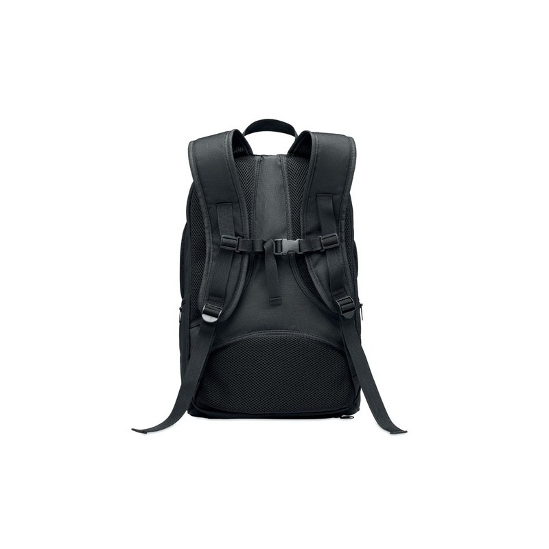 Sac à dos de sport  et personnalisable en RPET 600D - OLYMPIC Matières : PET Couleurs : noir personnalisable avec votre logo
