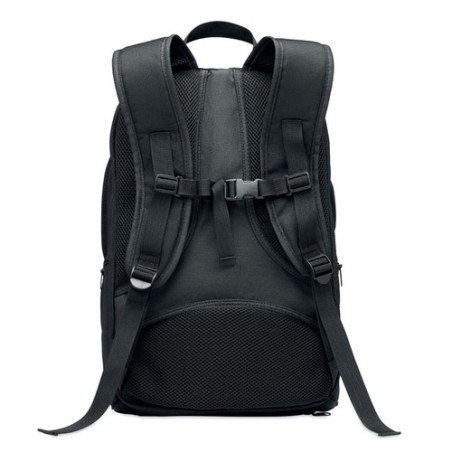 Sac à dos de sport  et personnalisable en RPET 600D - OLYMPIC Matières : PET Couleurs : noir personnalisable avec votre logo