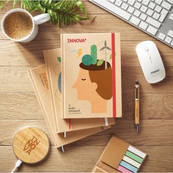 Carnet A5 Éco-responsable en Papier Recyclé Personnalisé - MUSA personnalisable avec votre logo