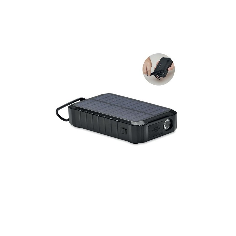 Powerbank solaire  à dynamo 8000mAh - DYA Couleurs : noir