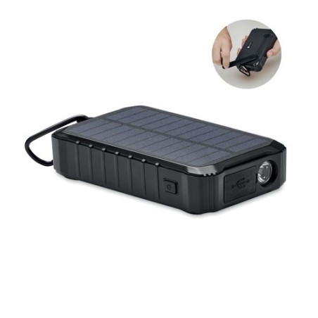Powerbank solaire  à dynamo 8000mAh - DYA Couleurs : noir
