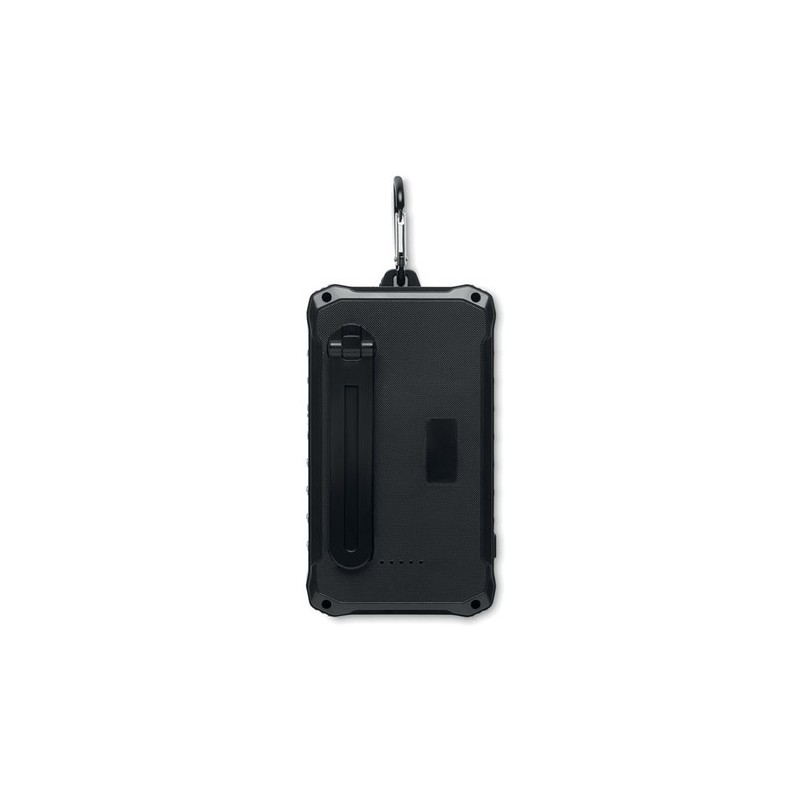 Powerbank solaire  à dynamo 8000mAh - DYA Couleurs : noir personnalisable avec votre logo