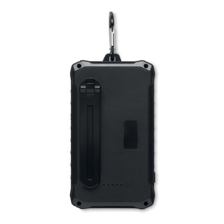 Powerbank solaire  à dynamo 8000mAh - DYA Couleurs : noir personnalisable avec votre logo