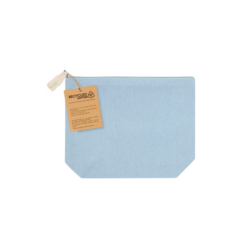 Trousse de Toilette Éco-responsable Personnalisée Belix pas cher Matières : coton recyclé Couleurs : bleu accessoire événementie