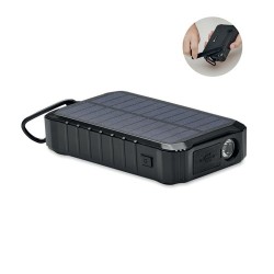 Powerbank solaire  à dynamo 8000mAh - DYA Couleurs : noir cadeau entreprise pas cher
