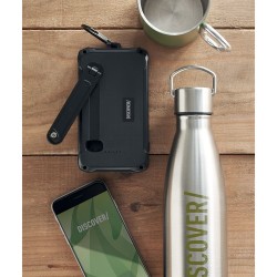 Powerbank solaire  à dynamo 8000mAh - DYA Couleurs : noir goodies publicitaire événementiel