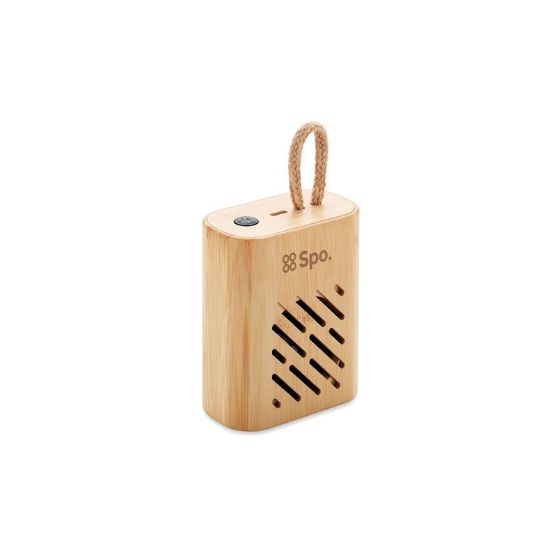 Haut-parleur sans fil  en bambou 3W - REY Couleurs : bois personnalisable avec votre logo