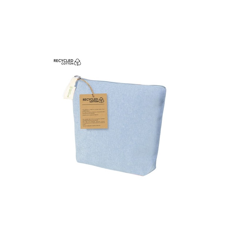 Trousse de Toilette Éco-responsable Personnalisée Belix pas cher Matières : coton recyclé Couleurs : bleu clair accessoire événe