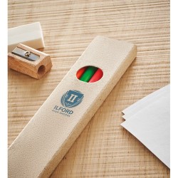 Set de 4 Crayons Surligneurs Personnalisés Éco-responsables - BOWY Matières : bois Couleurs : multicolore goodies publicitaire é