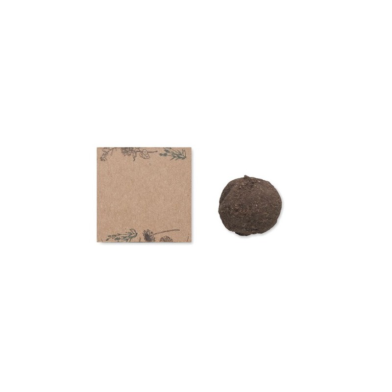 Boule Éco-responsable de Graines de Fleurs Sauvages - BOMBI Couleurs : beige personnalisable avec votre logo