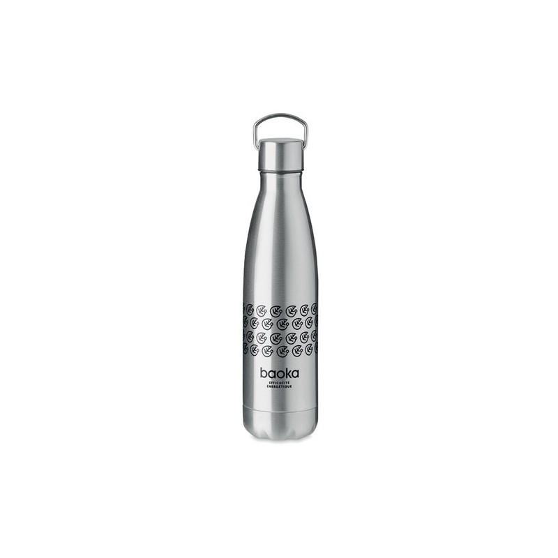 Bouteille isotherme double paroi 500ml personnalisée ARCTIC - Cadeau publicitaire Matières : acier inoxydable Couleurs : argenté