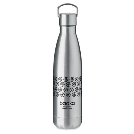 Bouteille isotherme double paroi 500ml personnalisée ARCTIC - Cadeau publicitaire Matières : acier inoxydable Couleurs : argenté