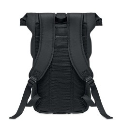 Sac à dos  en toile lavée personnalisé ZURICH ROLL - Style économique Matières : PET recyclé Couleurs : noir 2