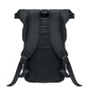 Sac à dos  en toile lavée personnalisé ZURICH ROLL - Style économique Matières : PET recyclé Couleurs : noir personnalisable ave
