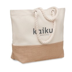 Sac de plage personnalisable en toile 280 g/m PANTAI Matières : coton Couleurs : beige cadeau entreprise pas cher
