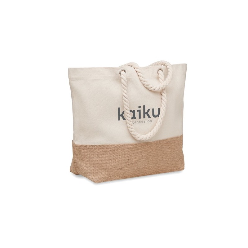 Sac de plage personnalisable en toile 280 g/m PANTAI Matières : coton Couleurs : beige cadeau entreprise pas cher