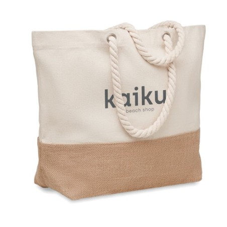 Sac de plage personnalisable en toile 280 g/m PANTAI Matières : coton Couleurs : beige cadeau entreprise pas cher