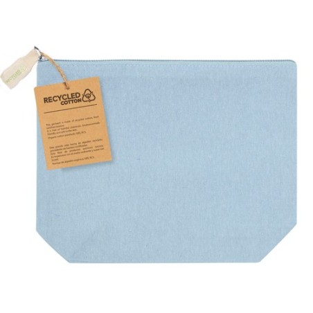 Trousse de Toilette Éco-responsable Personnalisée Belix pas cher Matières : coton recyclé Couleurs : bleu clair cadeau collabora