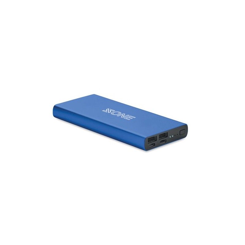 Powerbank Personnalisée Économique 10000 mAh Ultra-Puissant POWERFLAT 8 C Couleurs : bleu royal personnalisation rapide en Franc