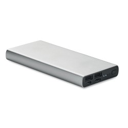 Powerbank Personnalisée Économique 10000 mAh Ultra-Puissant POWERFLAT 8 C Couleurs : argenté mat personnalisable avec votre logo