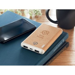 Powerbank Éco-responsable Personnalisée 10000mAh à Charge Rapide RALIA Couleurs : beige goodies publicitaire événementiel