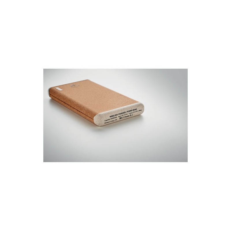 Powerbank Éco-responsable Personnalisée 10000mAh à Charge Rapide RALIA Couleurs : beige impression haute définition