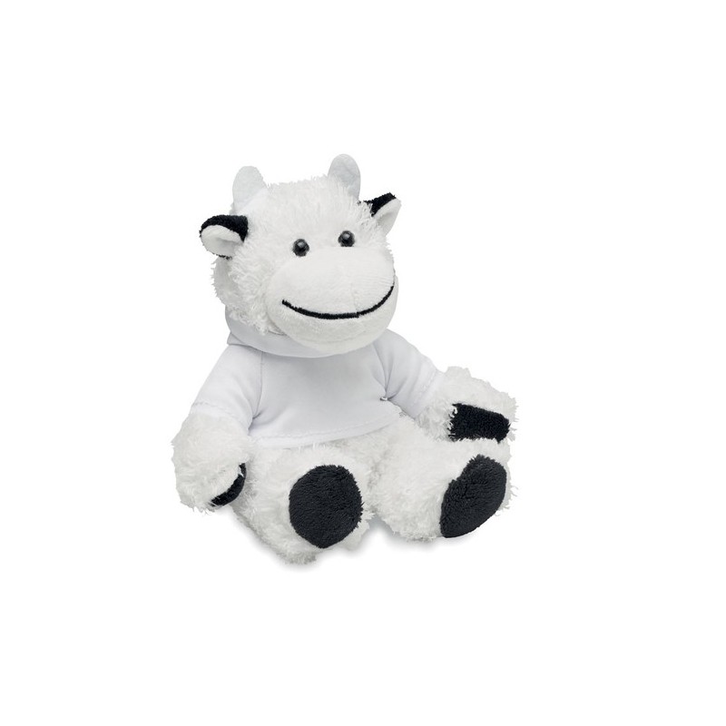 Peluche Vache Personnalisée Publicitaire MANNY Matières : PET Couleurs : blanc