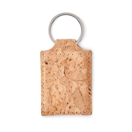 Porte-clés rectangulaire en liège personnalisé - CONCON Matières : liège Couleurs : beige cadeau entreprise pas cher