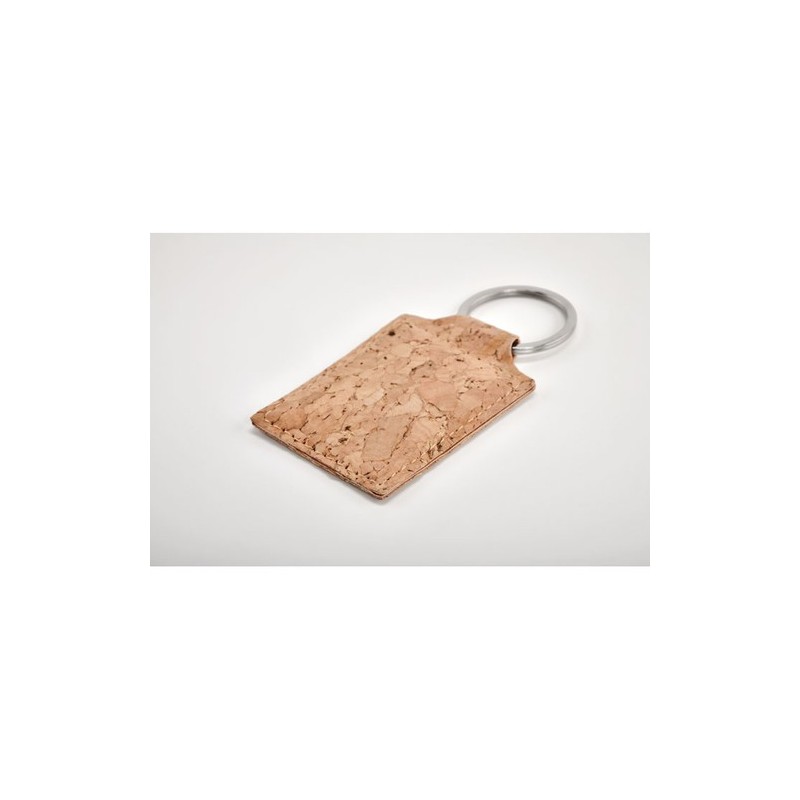 Porte-clés rectangulaire en liège personnalisé - CONCON Matières : liège Couleurs : beige goodies publicitaire événementiel