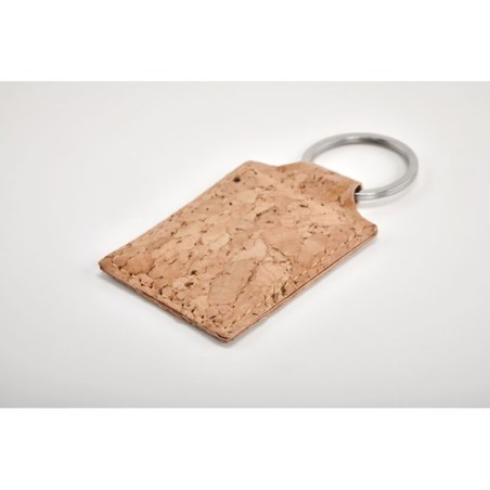 Porte-clés rectangulaire en liège personnalisé - CONCON Matières : liège Couleurs : beige goodies publicitaire événementiel