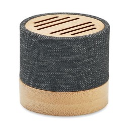 Haut-parleur Éco-responsable Personnalisé en Bambou RPET - BOOL Couleurs : noir