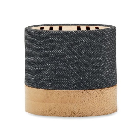 Haut-parleur Éco-responsable Personnalisé en Bambou RPET - BOOL Couleurs : noir personnalisation rapide en France