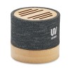 Haut-parleur Éco-responsable Personnalisé en Bambou RPET - BOOL Couleurs : noir objet promo petit budget