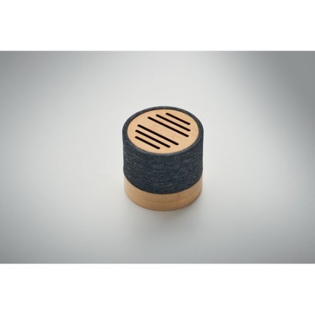 Haut-parleur Éco-responsable Personnalisé en Bambou RPET - BOOL Couleurs : noir marquage laser ultra précis