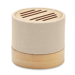 Haut-parleur Éco-responsable Personnalisé en Bambou RPET - BOOL Couleurs : beige livraison express 24h 48h