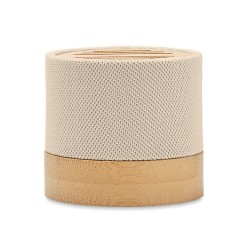 Haut-parleur Éco-responsable Personnalisé en Bambou RPET - BOOL Couleurs : beige goodies entreprise design