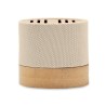 Haut-parleur Éco-responsable Personnalisé en Bambou RPET - BOOL Couleurs : beige impression logo haute qualité