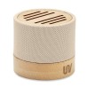 Haut-parleur Éco-responsable Personnalisé en Bambou RPET - BOOL Couleurs : beige personnalisable avec votre logo