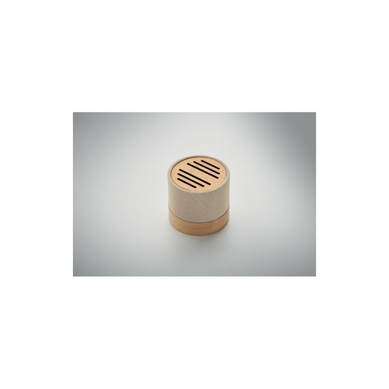 Haut-parleur Éco-responsable Personnalisé en Bambou RPET - BOOL Couleurs : beige livraison express 24h 48h