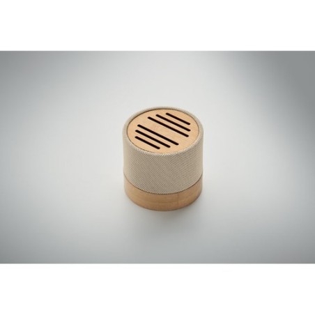 Haut-parleur Éco-responsable Personnalisé en Bambou RPET - BOOL Couleurs : beige livraison express 24h 48h