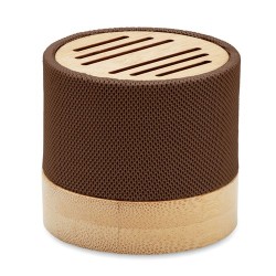 Haut-parleur Éco-responsable Personnalisé en Bambou RPET - BOOL Couleurs : chocolat cadeau entreprise pas cher