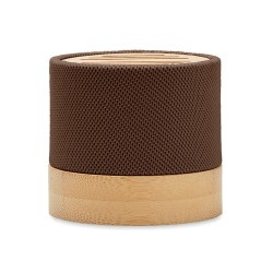 Haut-parleur Éco-responsable Personnalisé en Bambou RPET - BOOL Couleurs : chocolat impression haute définition