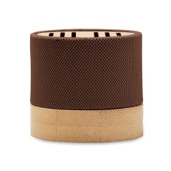 Haut-parleur Éco-responsable Personnalisé en Bambou RPET - BOOL Couleurs : chocolat cadeau collaborateur premium