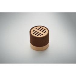 Haut-parleur Éco-responsable Personnalisé en Bambou RPET - BOOL Couleurs : chocolat goodies publicitaire durable