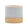 Haut-parleur Éco-responsable Personnalisé en Bambou RPET - BOOL Couleurs : blanc objet promotionnel éco-responsable
